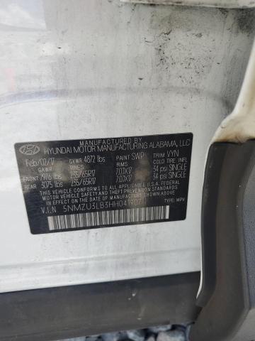 5NMZU3LB3HH041907 - 2017 HYUNDAI SANTA FE S WHITE photo 13