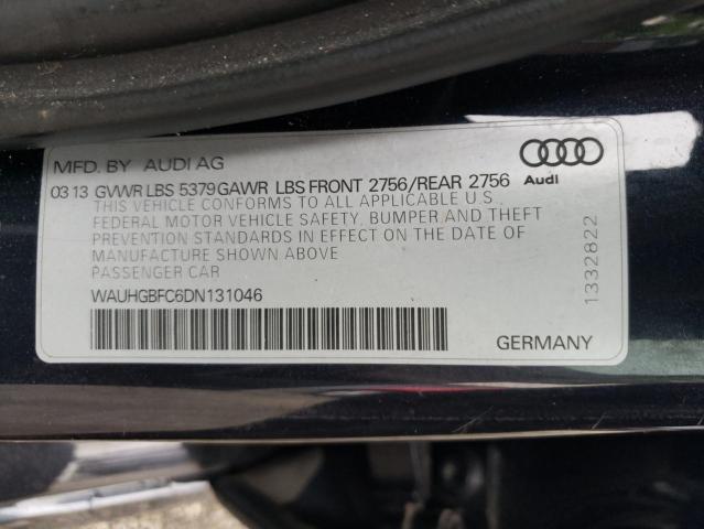 WAUHGBFC6DN131046 - 2013 AUDI A6 PRESTIGE შავი ფოტო 12