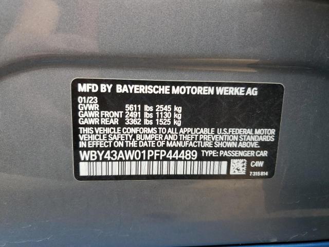WBY43AW01PFP44489 - 2023 BMW I4 EDRIVE 35 GRAY photo 12