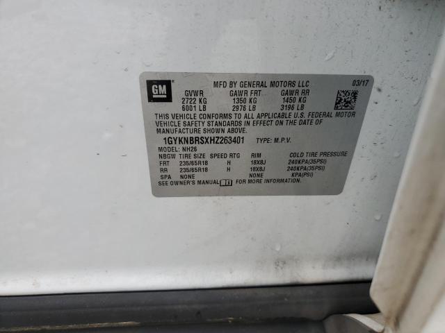 1GYKNBRSXHZ263401 - 2017 CADILLAC XT5 LUXURY WHITE photo 13