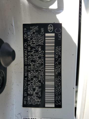 JTDS4RCE5LJ041912 - 2020 TOYOTA COROLLA SE WHITE photo 13