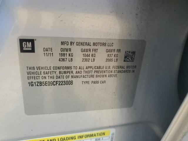 1G1ZB5E09CF223008 - 2012 CHEVROLET MALIBU LS 银色 照片 12