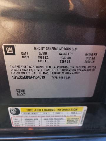 1G1ZC5EB0A4154619 - 2010 CHEVROLET MALIBU 1LT GRAY photo 10