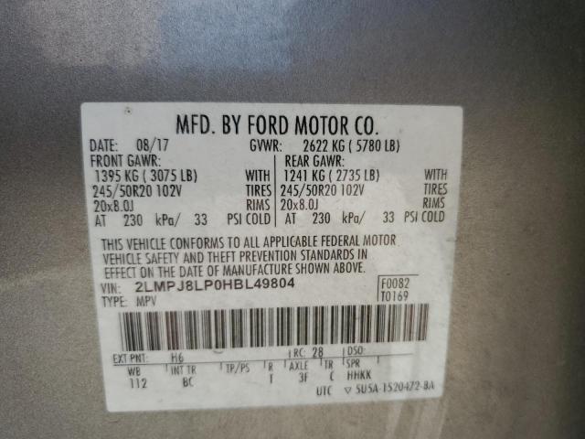 2LMPJ8LP0HBL49804 - 2017 LINCOLN MKX RESERVE Plata foto 13