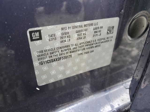 1G11C5SAXDF339178 - 2013 CHEVROLET MALIBU 1LT BLUE photo 13