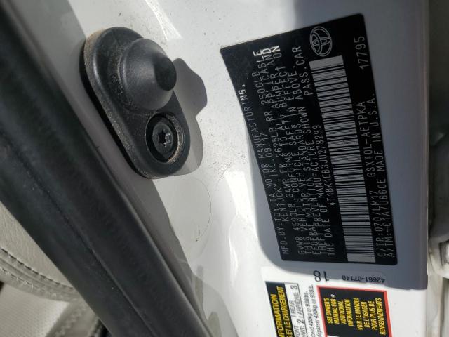 4T1BK1EB3JU278299 - 2018 TOYOTA AVALON XLE Blanc photo 12