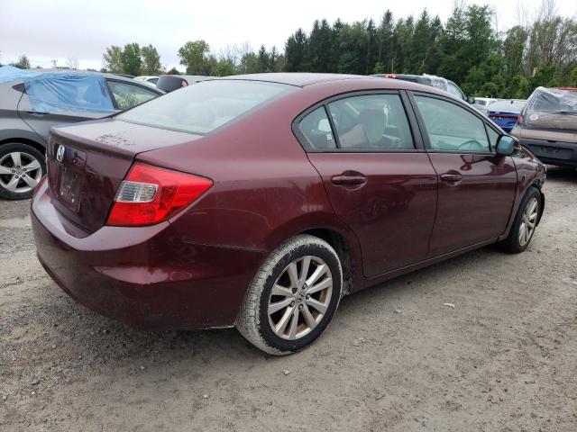 2HGFB2F88CH530957 - 2012 HONDA CIVIC EX MAROON photo 3