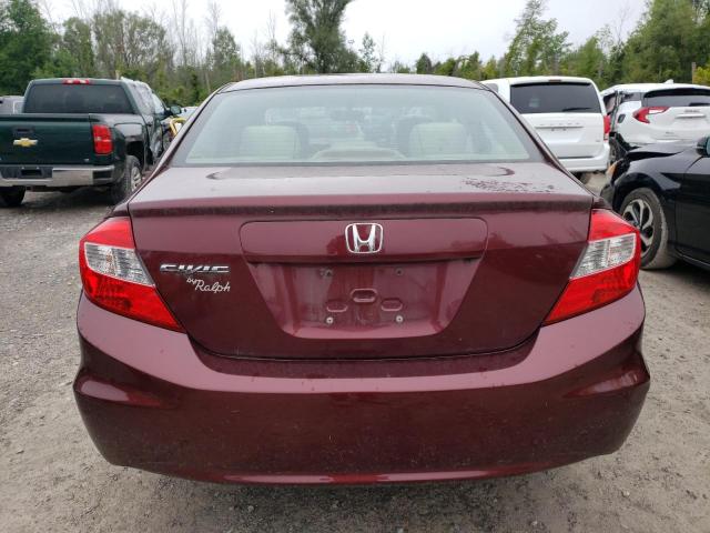 2HGFB2F88CH530957 - 2012 HONDA CIVIC EX MAROON photo 6