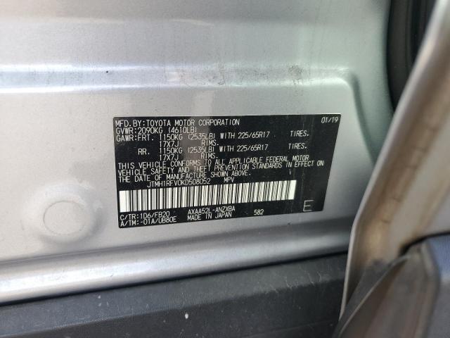 JTMH1RFV0KD508052 - 2019 TOYOTA RAV4 LE Gümüş fotoğraf 12