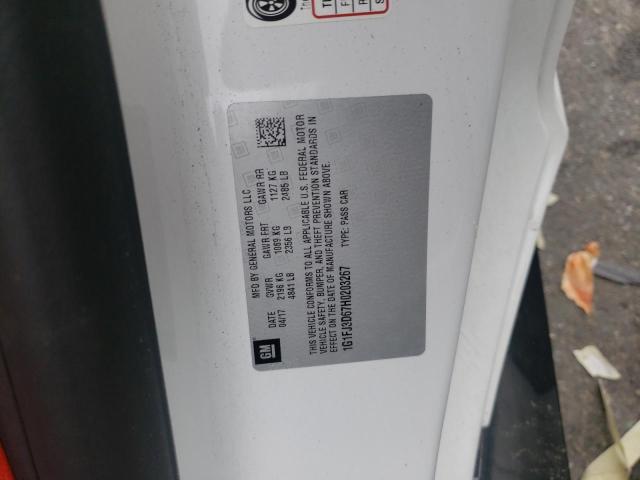 1G1FJ3D67H0203267 - 2017 CHEVROLET CAMARO ZL1 WHITE photo 10