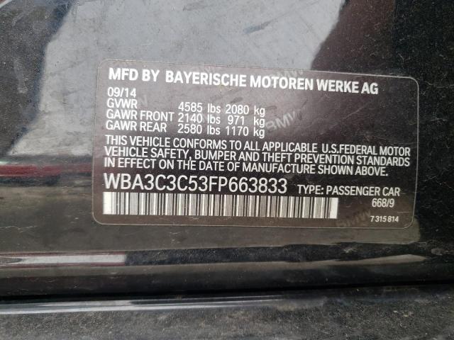 WBA3C3C53FP663833 - 2015 BMW 320 I XDRIVE BLACK photo 10