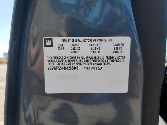 2G2WR554461263442 - 2006 PONTIAC GRAND PRIX GT 蓝色 照片 12