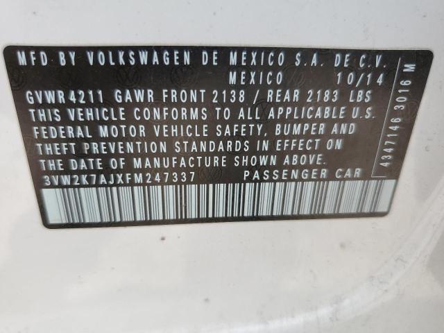 3VW2K7AJXFM247337 - 2015 VOLKSWAGEN JETTA BASE 白色 照片 13