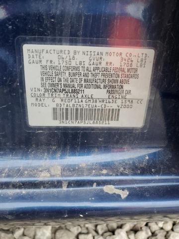 3N1CN7AP5JL885211 - 2018 NISS VERSA S BLUE photo 12