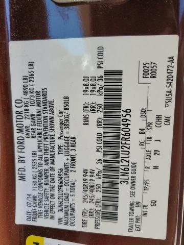 3LN6L2LU2FR604956 - 2015 LINCOLN MKZ HYBRID MAROON photo 12