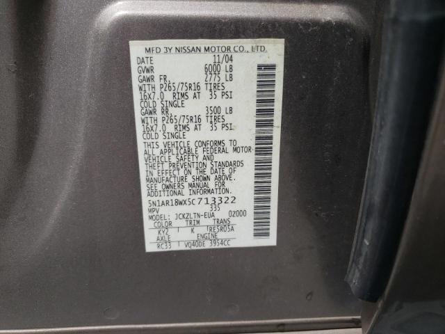 5N1AR18WX5C713322 - 2005 NISSAN PATHFINDER LE 棕色 照片 13