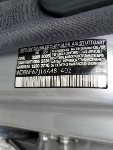 WDBNF67J16A481402 - 2006 MERCEDES-BENZ S 350 SILVER photo 12