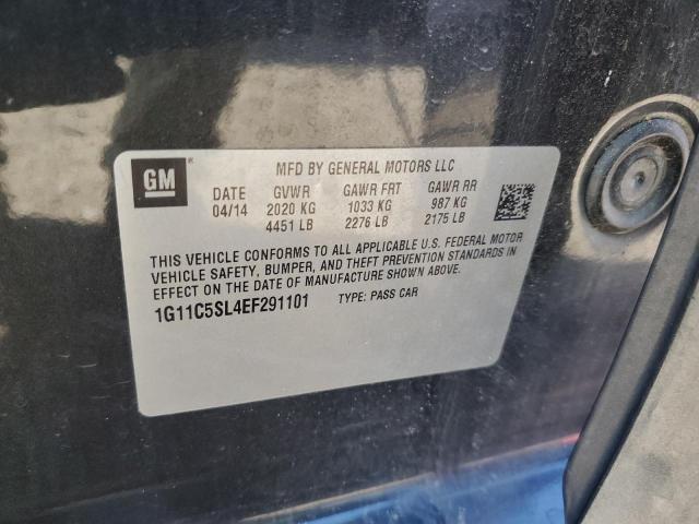 1G11C5SL4EF291101 - 2014 CHEVROLET MALIBU 1LT GRAY photo 12