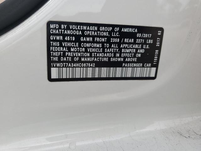1VWDT7A34HC067542 - 2017 VOLKSWAGEN PASSAT R-LINE Ağ foto 12