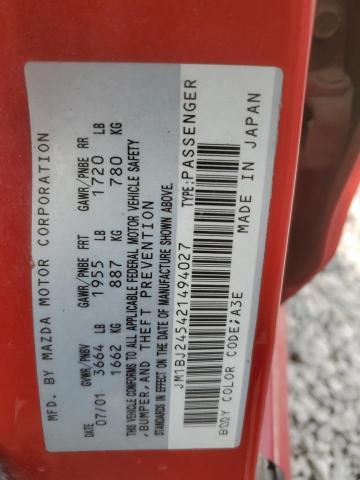 JM1BJ245421494027 - 2002 MAZDA PROTEGE PR5 红色 照片 12