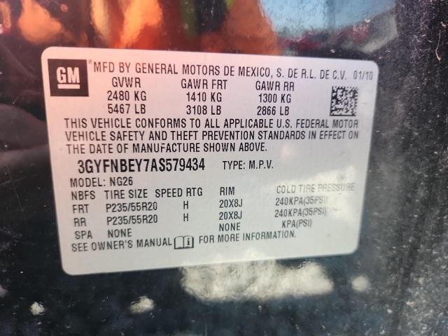 3GYFNBEY7AS579434 - 2010 CADILLAC SRX PERFORMANCE COLLECTION BLACK photo 12