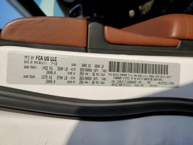 1C4RJFJT1HC600407 - 2017 JEEP GRAND CHER SUMMIT თეთრი ფოტო 14