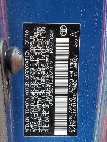 JTKJF5C71GJ022112 - 2016 TOYOTA SCION TC 蓝色 照片 12