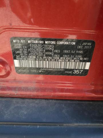 JA4AR3AW9JZ035481 - 2018 MITSUBISHI OUTLANDER ES Qırmızı foto 12