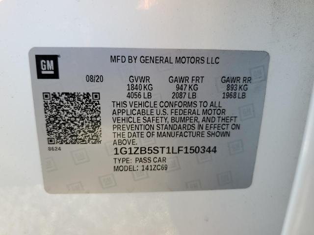 1G1ZB5ST1LF150344 - 2020 CHEVROLET MALIBU LS Ağ foto 12