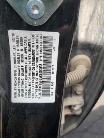 19XFC2F85KE000533 - 2019 HONDA CIVIC SPORT Қара фото 12