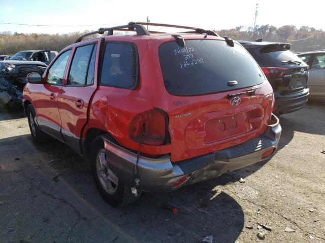 KM8SC13D74U704274 - 2004 HYUNDAI SANTA FE GLS RED photo 3