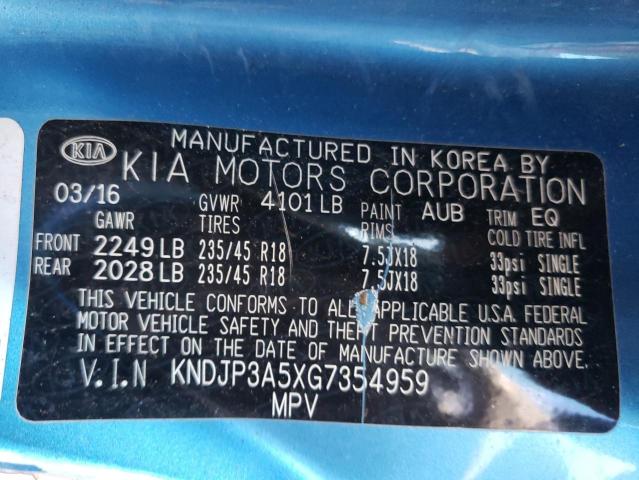 KNDJP3A5XG7354959 - 2016 KIA SOUL + BLUE photo 13