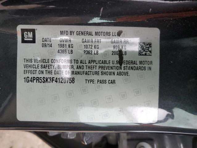 1G4PR5SK3F4120758 - 2015 BUICK VERANO CONVENIENCE BLACK photo 12