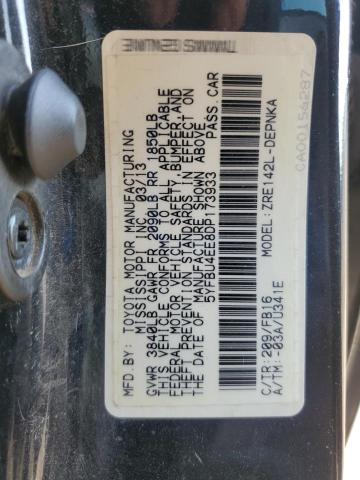 5YFBU4EE8DP173933 - 2013 TOYOTA COROLLA BASE Черный фото 12