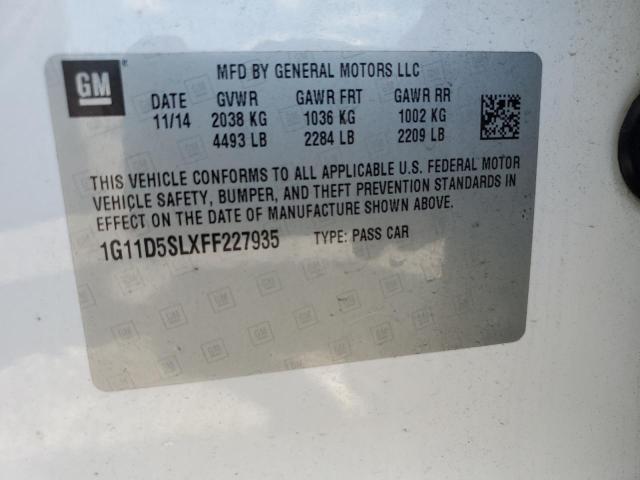 1G11D5SLXFF227935 - 2015 CHEVROLET MALIBU 2LT 白色 照片 12