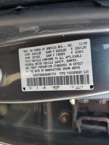 1HGCP26849A081773 - 2009 HONDA ACCORD EXL SILVER photo 12