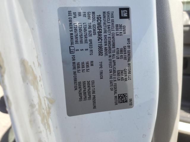 1GCWGFBA9C1196582 - 2012 CHEVROLET EXPRESS G2 თეთრი ფოტო 13