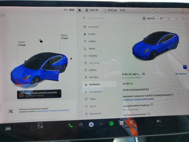 5YJ3E1EA0LF645193 - 2020 TESLA MODEL 3 WHITE photo 9