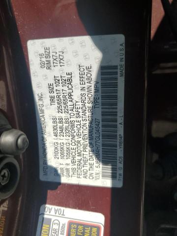 5J6RM4H77GL045427 - 2016 HONDA CR-V EXL BURGUNDY photo 14