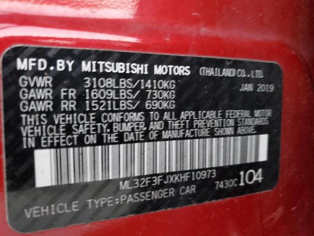 ML32F3FJXKHF10973 - 2019 MITSUBISHI MIRAGE G4 ES Неизвестный - Не подходит для инвентаря фото 12
