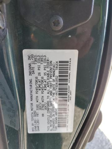 5TBBT4417YS041852 - 2000 TOYOTA TUNDRA ACCESS CAB 绿色 照片 12