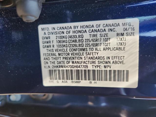 2HKRM4H70GH647709 - 2016 HONDA CR-V EXL 蓝色 照片 13