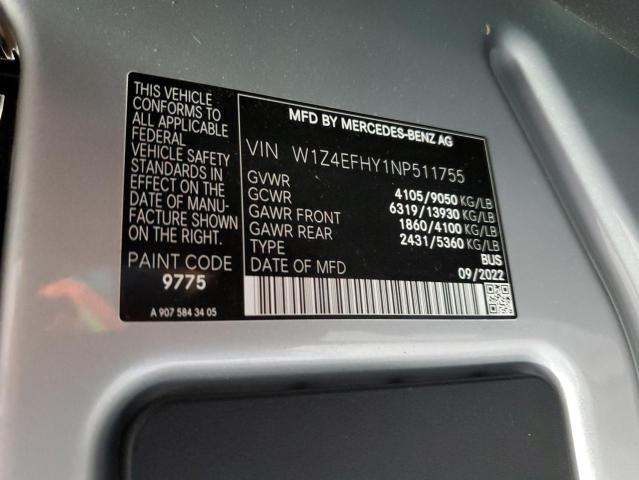 W1Z4EFHY1NP511755 - 2022 MERCEDES-BENZ SPRINTER 2500 SILVER photo 13