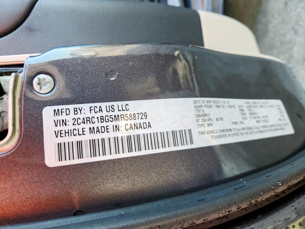 2C4RC1BG5MR588729 - 2021 CHRYSLER PACIFICA TOURING L 灰色 照片 13