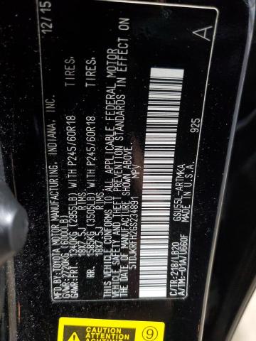 5TDJKRFH2GS234891 - 2016 TOYOTA HIGHLANDER XLE Negro foto 13