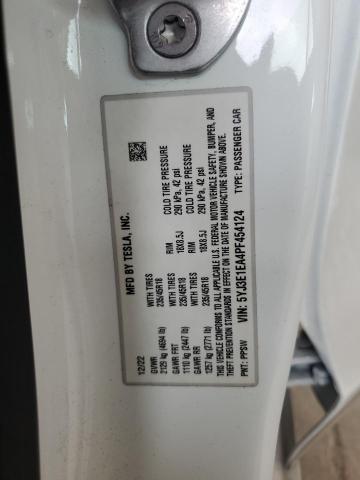 5YJ3E1EA4PF454124 - 2023 TESLA MODEL 3 WHITE photo 12