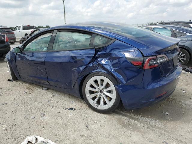 5YJ3E1EA0NF369200 - 2022 TESLA MODEL 3 BLUE photo 2