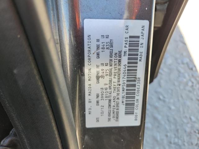 JM1BL1MP5D1740446 - 2013 MAZDA 3 I GRAY photo 12