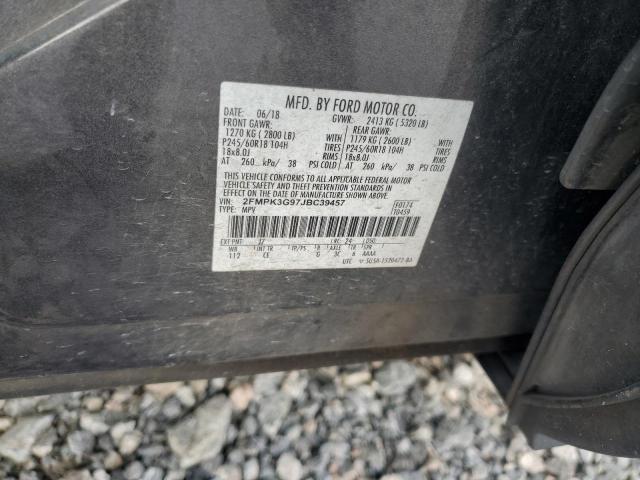 2FMPK3G97JBC39457 - 2018 FORD EDGE SE ნაცრისფერი ფოტო 14