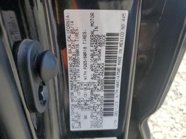 3TMJU4GN2EM168924 - 2014 TOYOTA TACOMA DOUBLE CAB PRERUNNER BLACK photo 12